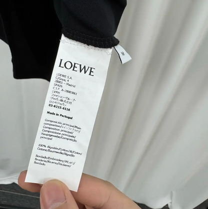 Loewe Black Cotton Embroidered Logo T-Shirt 0089