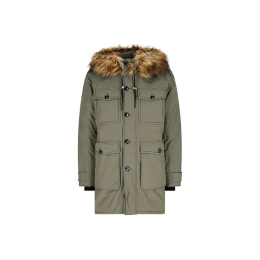 Diesel Green Hooded Long Parka Jacket 0079