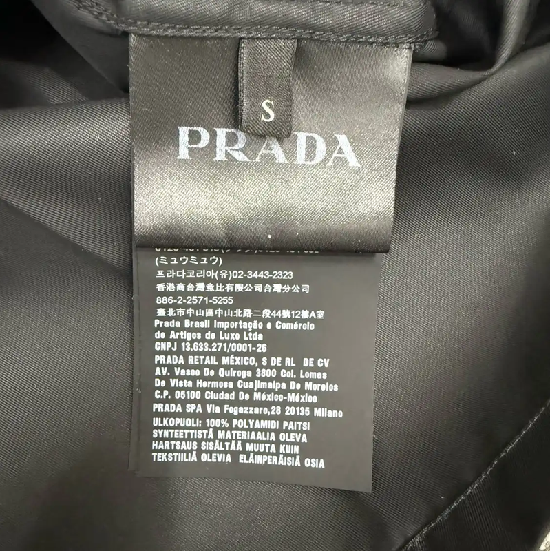 Prada Black Nylon Long Sleeve Men's Shirt