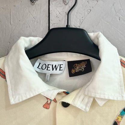 Loewe Men's Cotton Print Shirt in Light Yellow 0089