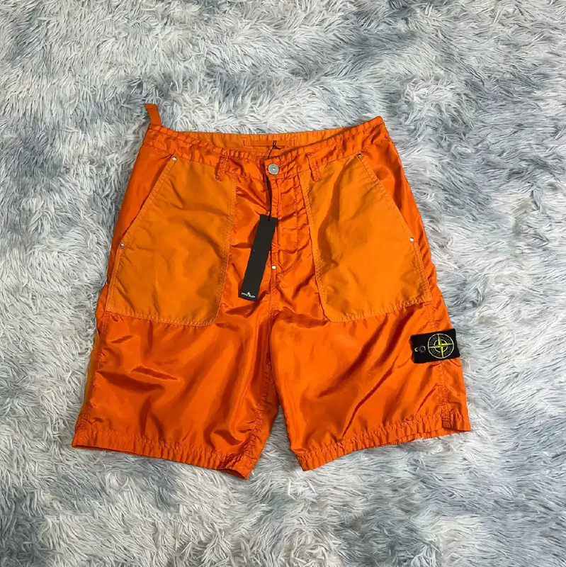 Stone Island Bright Orange Nylon Men's Shorts 0089