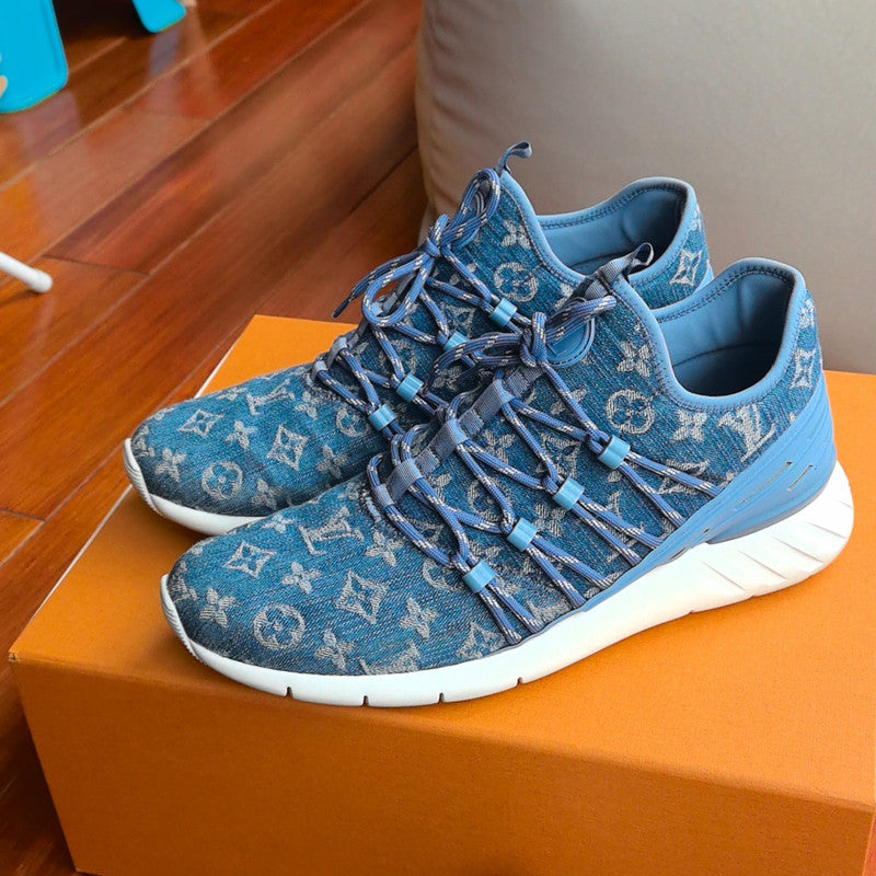 Louis Vuitton Fastlane Denim Sneakers in Navy Blue 0079
