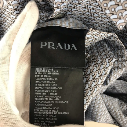 Prada Blue Cotton Short Sleeve Shirt