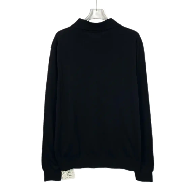 Prada Black Cotton Knit Long Sleeve Shirt