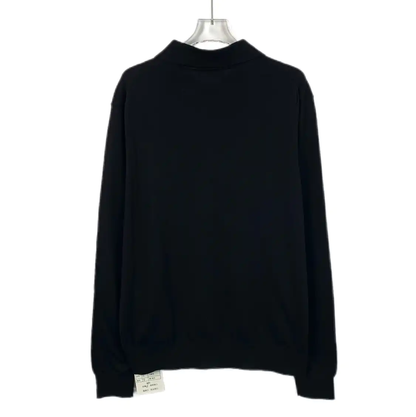 Prada Black Cotton Knit Long Sleeve Shirt