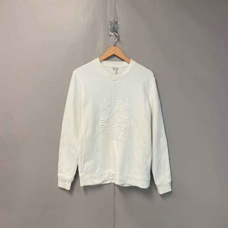 Loewe Men's Ivory Cotton Sweatshirt 0089
