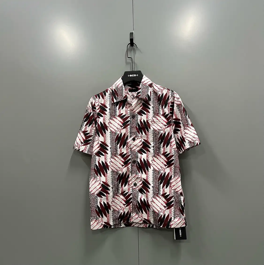 Prada Colorful Cotton Short Sleeve Shirt