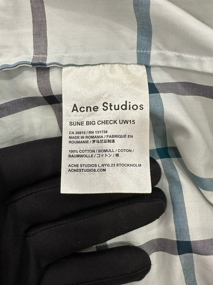 Acne Studios White Checked Long Sleeve Shirt