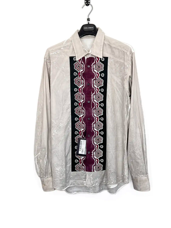 Prada Men’s Long Sleeve Shirt in Cream