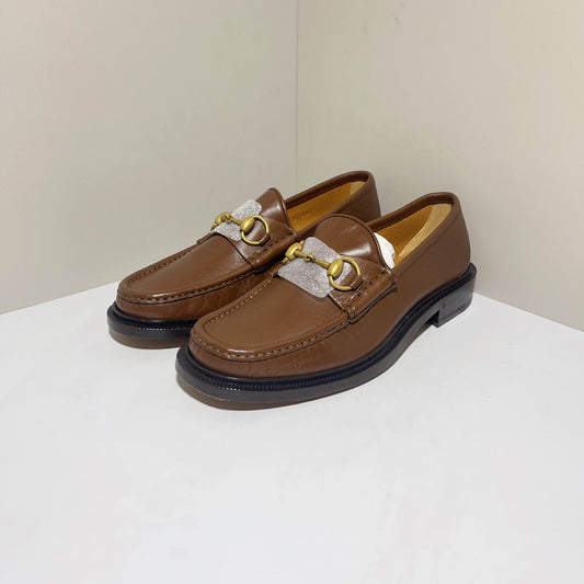 Gucci Brown Loafers with Gold Hardware 0079
