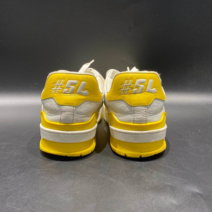 Louis Vuitton Trainer Low-Top Sneakers in White and Yellow 0079