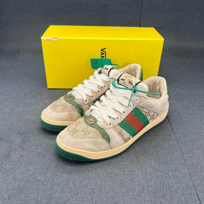 Gucci Screener Vintage Leather Low-Top Sneakers 0079