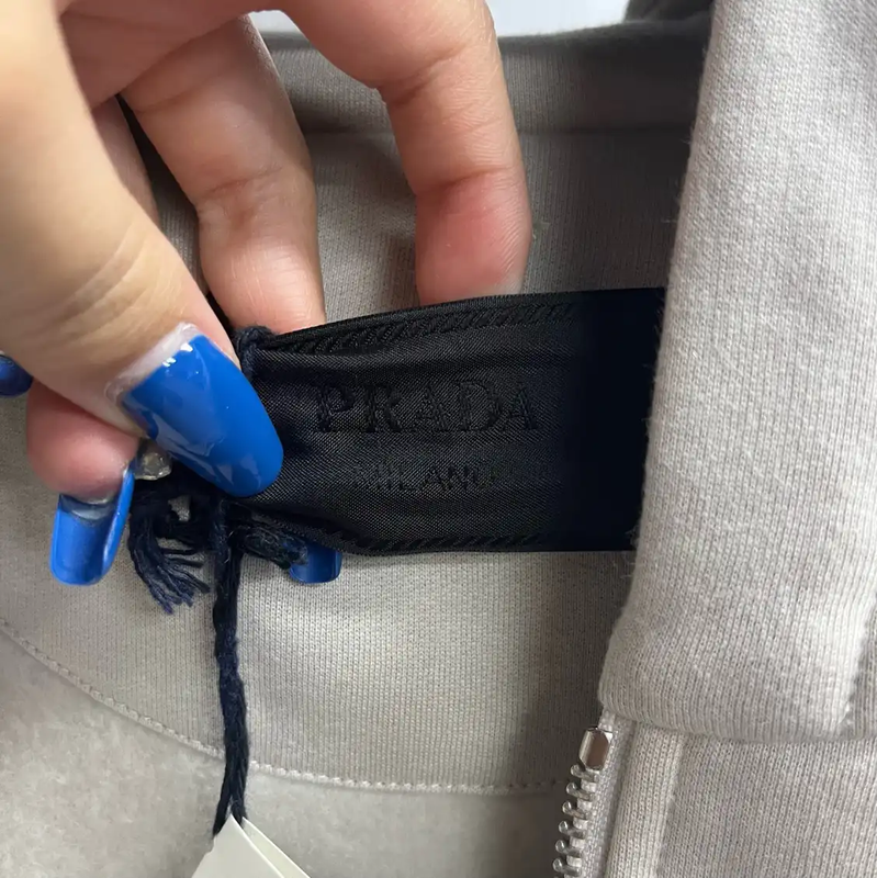 Prada Men's Gray Zip-Up Hoodie