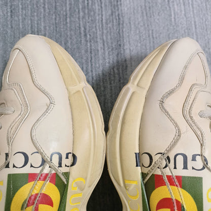 Gucci Rhyton Double G Logo Dad Sneakers in Cream 0079