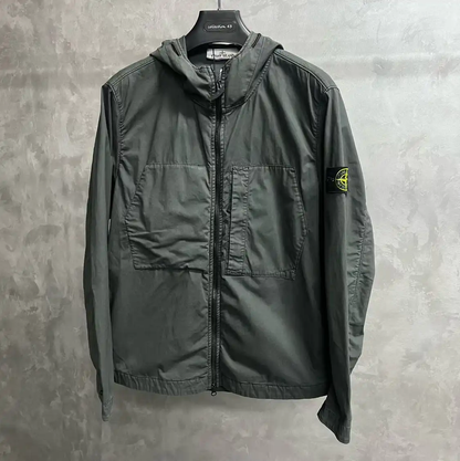 Stone Island Men's Gray Hooded Jacket 0089