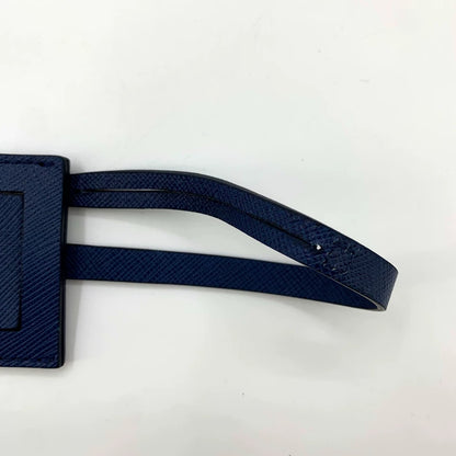 Prada Dark Blue Card Holder Luggage Tag