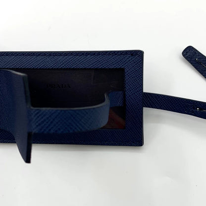 Prada Dark Blue Card Holder Luggage Tag