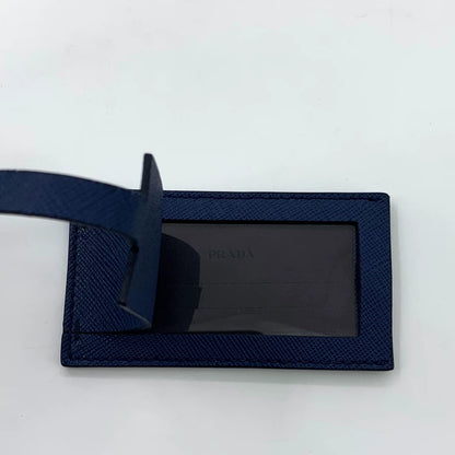 Prada Dark Blue Card Holder Luggage Tag