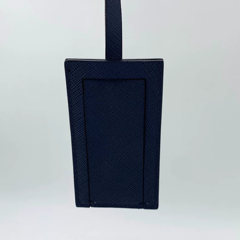 Prada Dark Blue Card Holder Luggage Tag