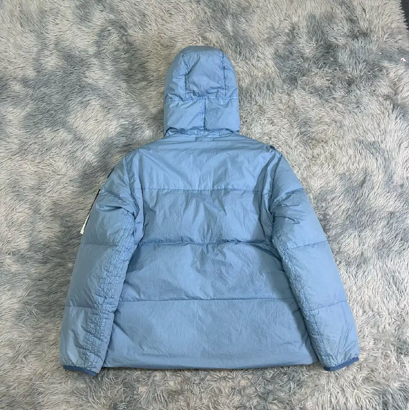 Stone Island Men's Light Blue Down Jacket 0089