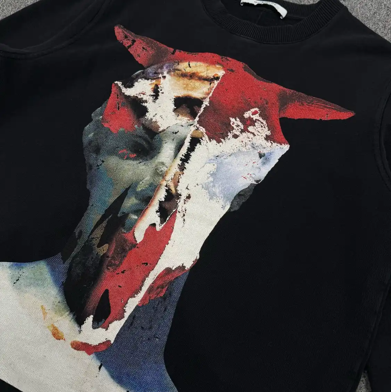 Givenchy Black Cotton Men's Sweatshirt with Art Print 0089