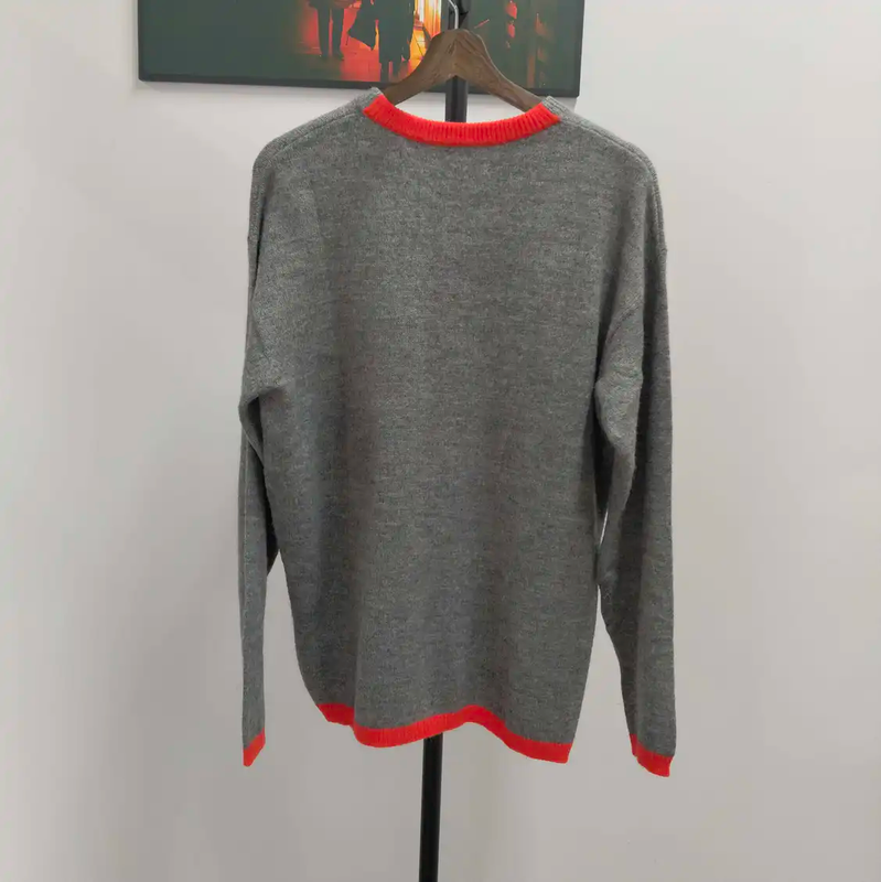 Loewe Light Grey Wool Men's Knit Sweater 0089