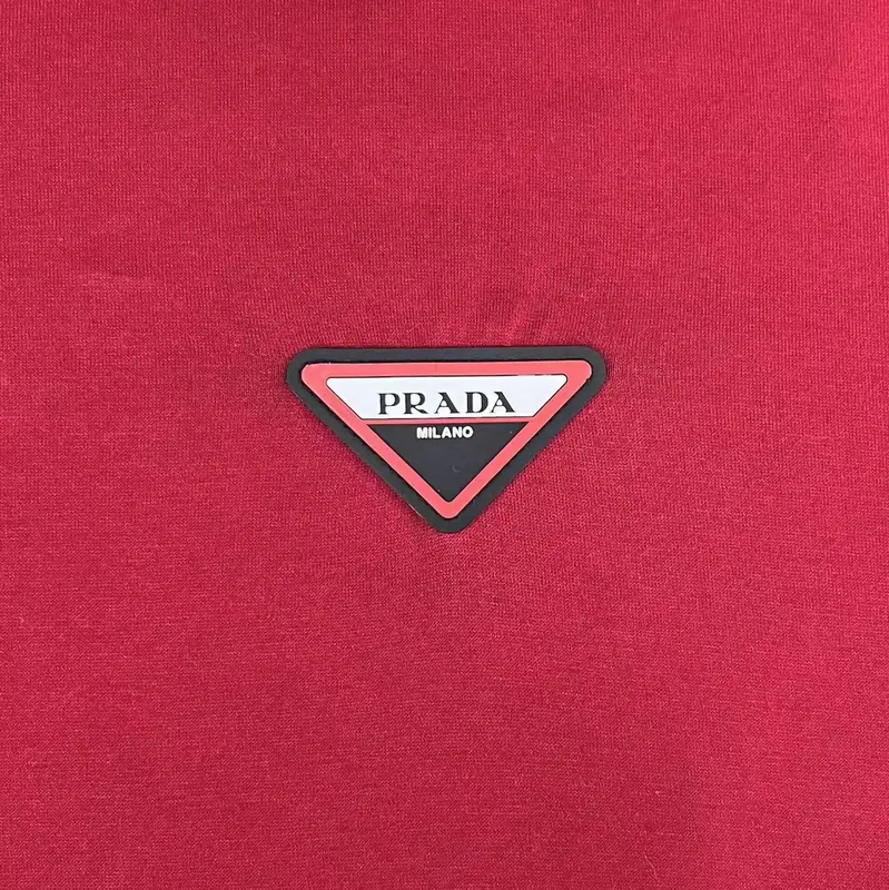 Prada Red Logo Cotton T-Shirt for Men