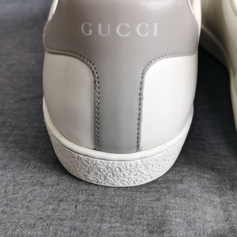 Gucci Ace Low-Top Sneakers in White and Gray 0079