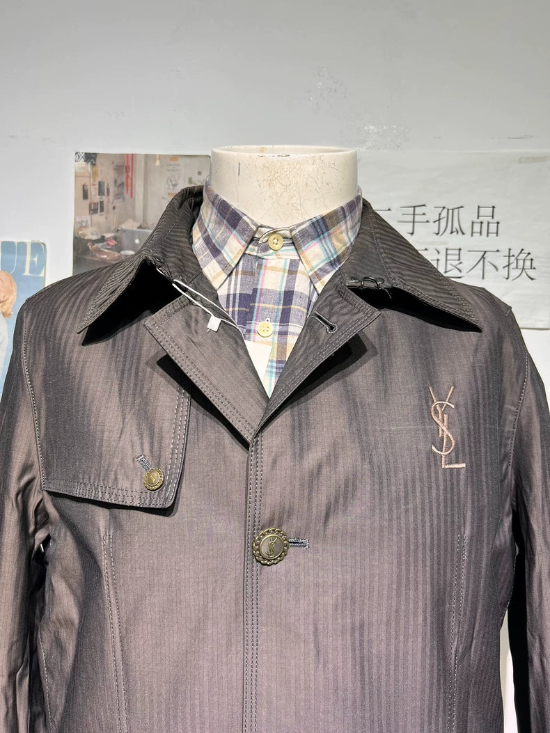 Vintage Saint Laurent Striped Trench Coat