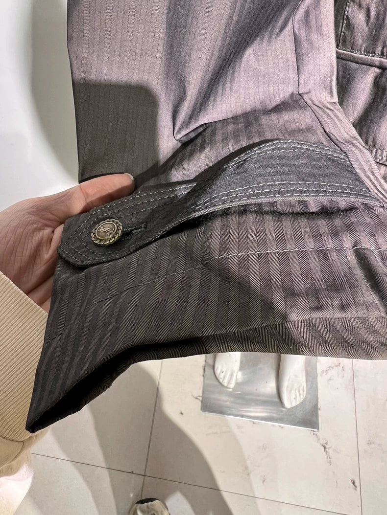 Vintage Saint Laurent Striped Trench Coat