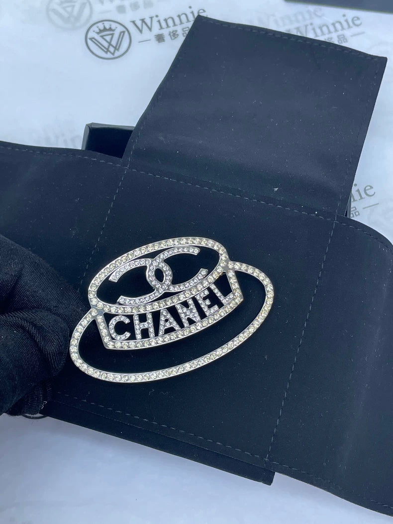 Chanel Diamond Brooch with Hat Design