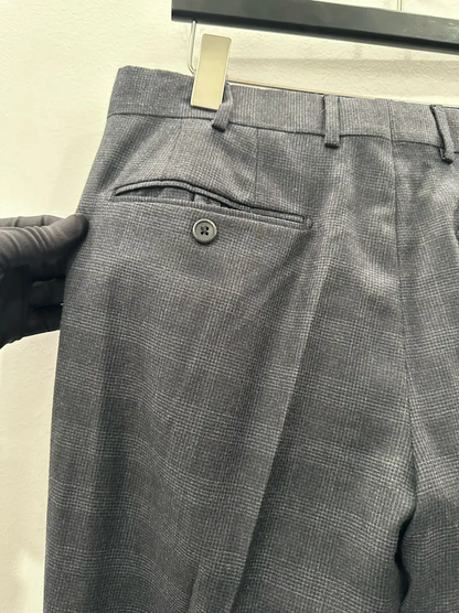 Prada Men's Casual Wool Trousers in Dark Gray