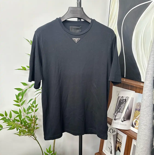 Prada Black Cotton Summer Short Sleeve T-Shirt