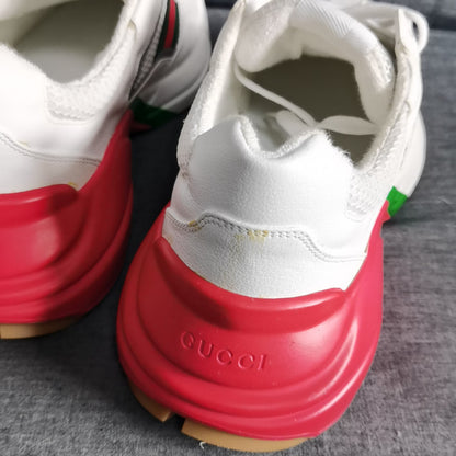 Gucci Rhyton Casual Dad Sneakers in White Red Green 0079