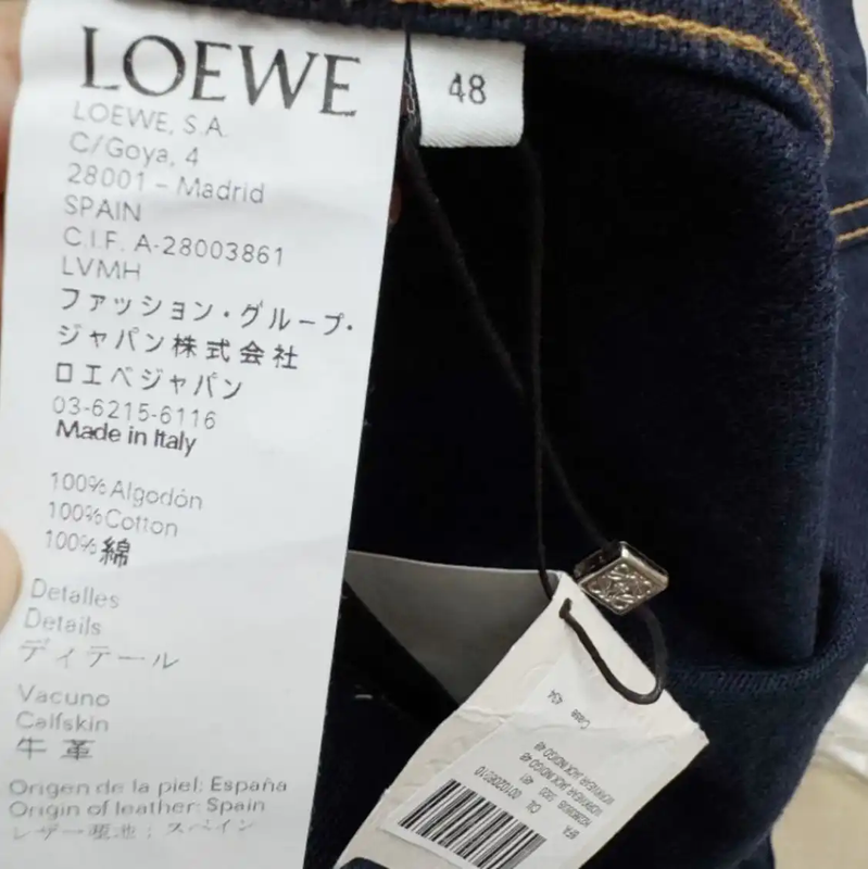 Loewe Men's Navy Long Sleeve Cotton Coat 0089