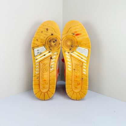 Louis Vuitton Trainer Leather Sneakers in Peach Pink 0079