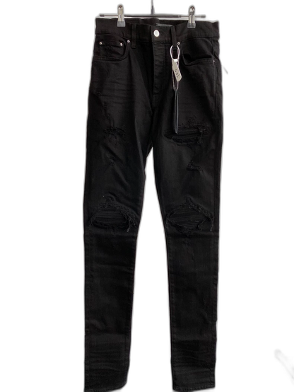 Amiri Black Suede Patchwork Jeans