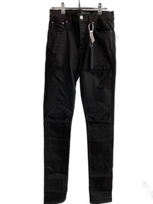 Amiri Black Suede Patchwork Jeans