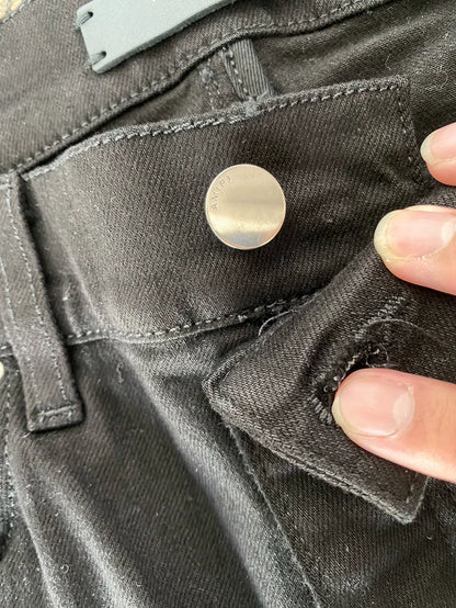 Amiri Black Suede Patchwork Jeans