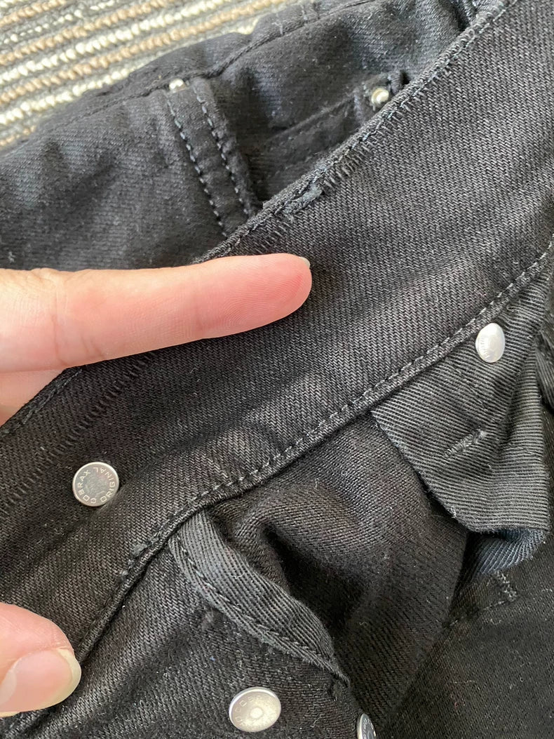 Amiri Black Suede Patchwork Jeans