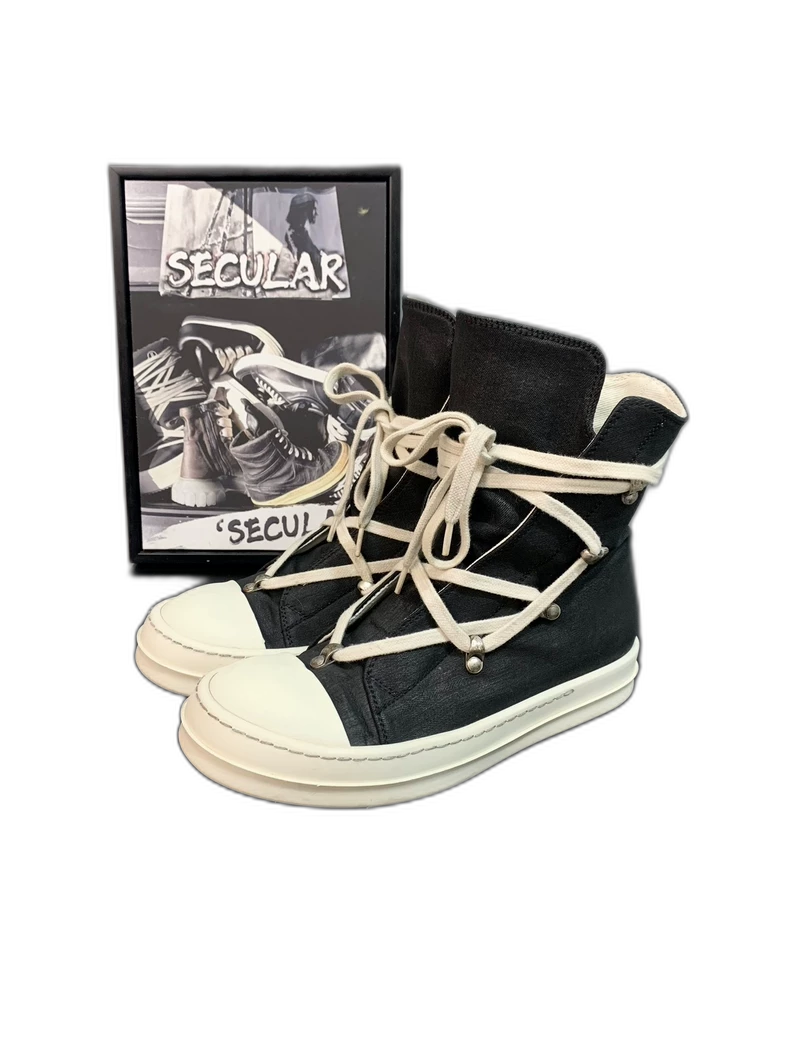 Rick Owens Black High Top Sneakers-yf