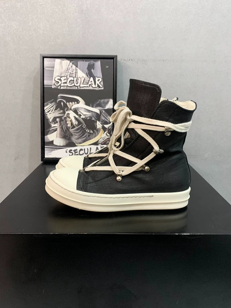 Rick Owens Black High Top Sneakers-yf