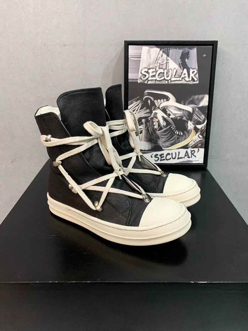 Rick Owens Black High Top Sneakers-yf