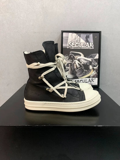 Rick Owens Black High Top Sneakers-yf