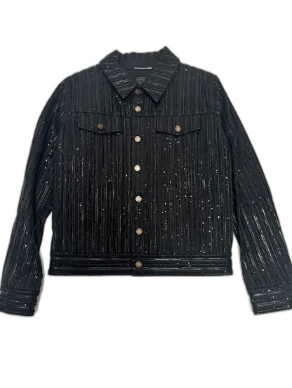 Saint Laurent Paris Black Sequined Jacket M