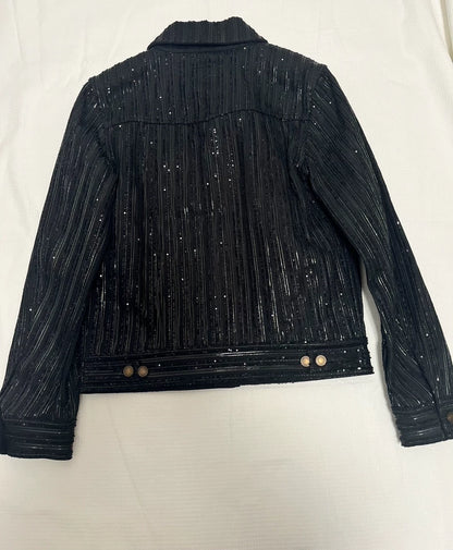 Saint Laurent Paris Black Sequined Jacket M