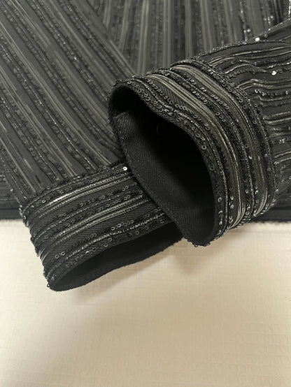 Saint Laurent Paris Black Sequined Jacket M