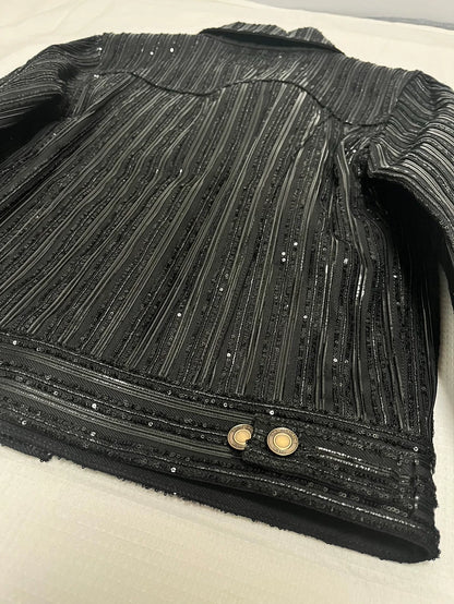Saint Laurent Paris Black Sequined Jacket M