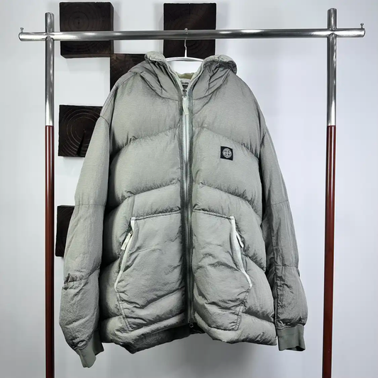 Stone Island Men's Light Gray Puffer Jacket 0089