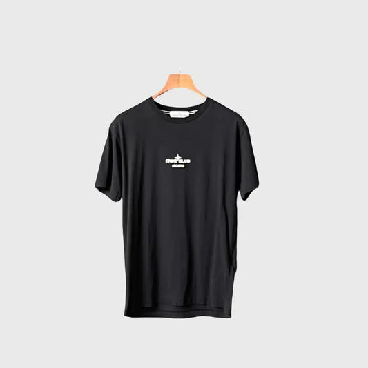 Stone Island Black Logo Short Sleeve T-Shirt 0089